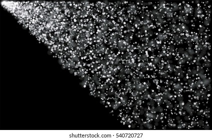 Vector background  with sparkles.Glowing light glitter background. White spot lights background.