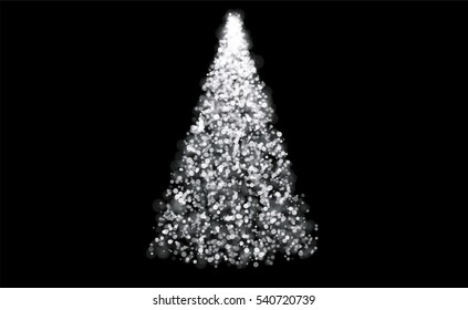 Vector background  with sparkles.Glowing light glitter background. White spot lights background.