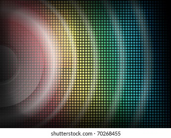 Vector Background  - Speaker with bright disco lights overlaid