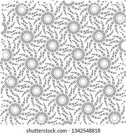 Vector background spiders, contour color black flat style