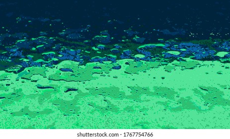 Vector background, spilled water on a blue and green surface.