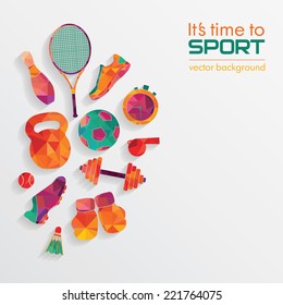 Vector background with sport equipment