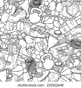 Vector background with sport equipment