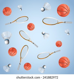 Vector background of sports items