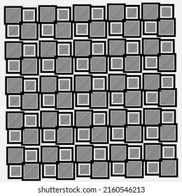 Vector background squares in a strip, color black