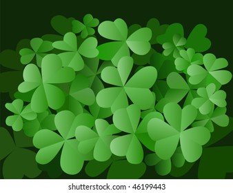 vector background for St. Patrick's Day with three leaves clovers