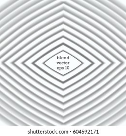 Vector background. Staged volume structure in the form of rhombus. 3D ripples effect