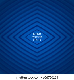 Vector background. Staged volume structure in the form of rhombus. 3D ripples effect
