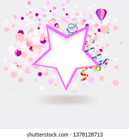 vector background. the star is pink. space for text