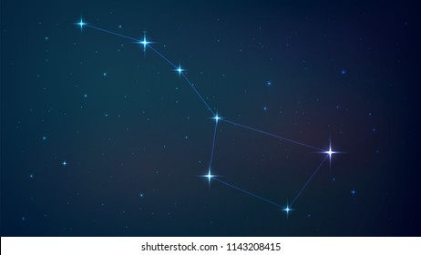 Vector background with a starry night sky, constellation of a big bear