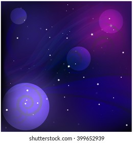 Vector background. Starry night sky. Stars, sky, night. 
Colorful vector Space objects and symbols .  Illustration of sky sphere and outer space. Concept of magic, science, astrology - stock vector 