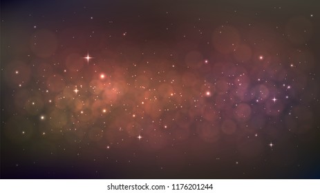 Vector background with starry space, Milky Way, beautiful nebula, cosmos
