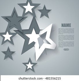 Vector Background with stars. Abstract geometric composition. 