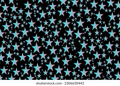 Vector background with stars. A bunch of beautiful stars of different sizes on a black background