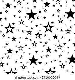Vector background stars color black flat style