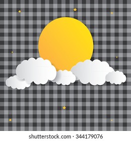 Vector background stars and moon.