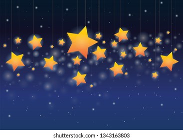 Vector background, stars and night sky