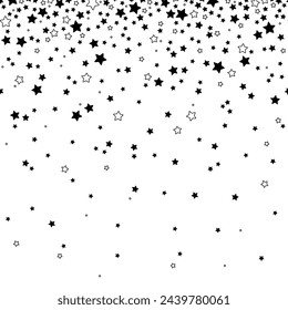 Vector background with stars. Night sky. Falling stars.