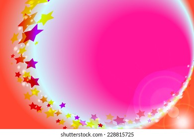 Vector background with stars and pink color.