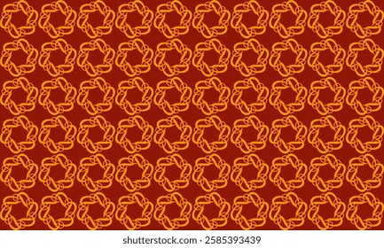 vector background with stars, vintage color dot paint as golden star flower simple structure and bright retro flower design for fabric print or t-shirt paint seamless, red background 