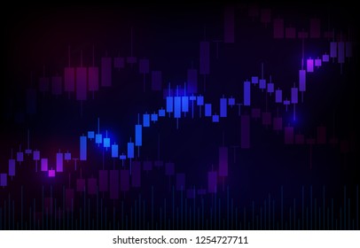 Vector background with stock market candlesticks chart. Forex trading creative design. Candlestick graph illustration for trade analytics 