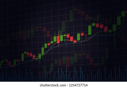 Vector background with stock market candlesticks chart. Forex trading creative design. Candlestick graph illustration for trade analytics 