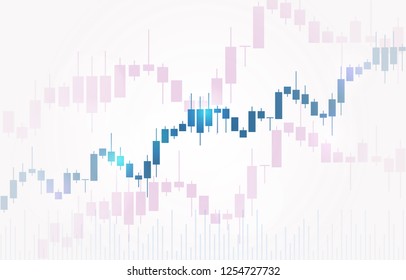 Vector background with stock market candlesticks chart. Forex trading creative design. Candlestick graph illustration for trade analytics 
