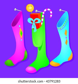 Vector background with stockings hanging, inspired Epiphany