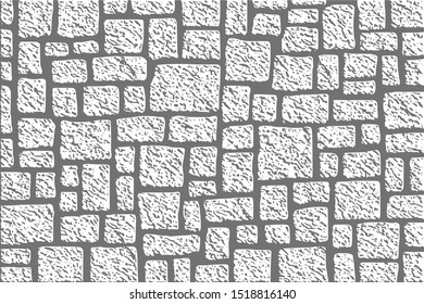 Vector background, stone wall, shades of gray