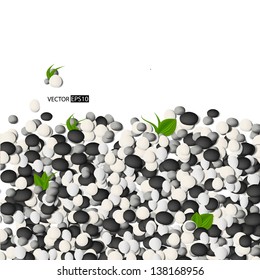 Vektorhintergrund mit Steinen und Gras.