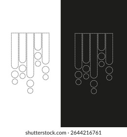 Vector background stripes with drops, dotted line black and white color flat style