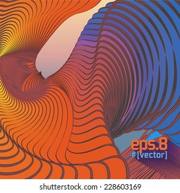 Vector background with stripes. waves. eps8