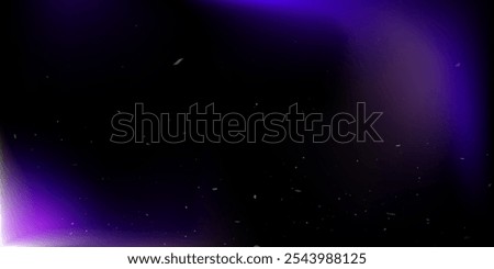 Vector background in the style of black film photography with the effect of light and dust. Graphic abstract image in vintage style with bright purple tints