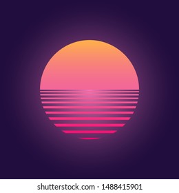 Vector background in the style of futuristic concepts of the eighties.