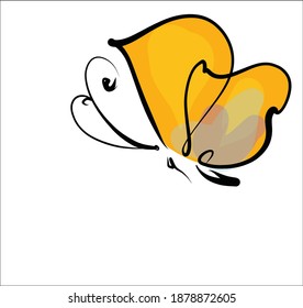 
VECTOR Background with a
stylish  summer fashion original hand-drawn graphics sketch   with beautiful butterfly  for design natural  logo 