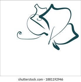 
VECTOR Background with a
stylish  summer fashion original hand-drawn graphics sketch   with beautiful butterfly  for design natural  logo 