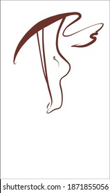 
VECTOR Background with a
stylish  original hand-drawn graphics sketch image with female legs  for design beauty  pedicure logo 