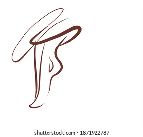 
VECTOR Background with a
stylish  original hand-drawn graphics sketch image with female legs  for design beauty  pedicure logo 