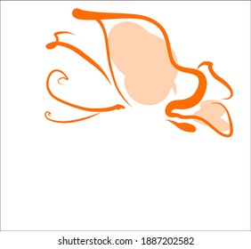 
VECTOR Background with a
stylish  original hand-drawn graphics sketch graphic with beautiful butterfly for design  logo 
