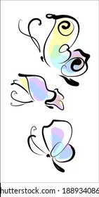 
VECTOR Background with a
stylish  original hand-drawn graphics sketch graphic with beautiful butterfly Set  for design  logo 
