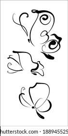 
VECTOR Background with a
stylish  original hand-drawn graphics sketch graphic with beautiful butterfly Set  for design  logo 
