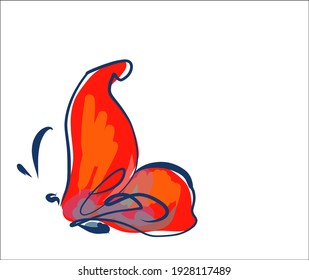 
VECTOR Background with a
stylish  original handmade graphics sketch graphic with Beautiful butterfly for design  logo 
