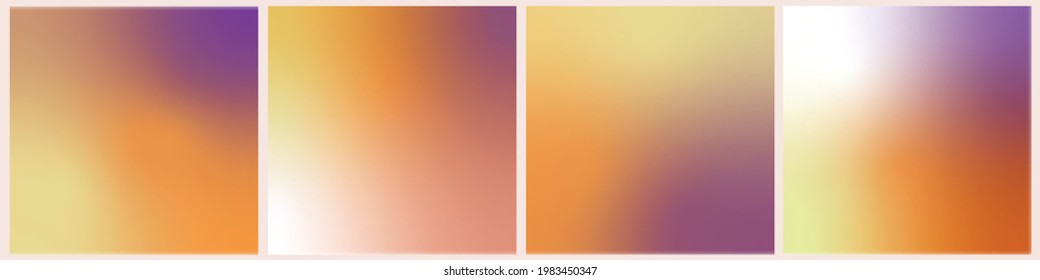 Vector background. Stylish, modern, delicate, fresh, cute, summer, spring, gentle, bright gradient. Stretching color. Isolated set of trendy colors for design. Yellow, pink, orange, lilac. 2021, 2022.