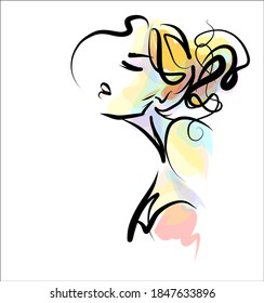 
Fondo del VECTOR con un
elegante retrato gráfico original dibujado a mano con un hermoso modelo joven y atractivo para el diseño. Moda, estilo,    belleza. Dibujo gráfico, dibujo de esbozo.