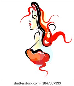 
VECTOR Background with a
stylish  original hand-drawn graphics portrait  with beautiful young attractive girl model for design. Fashion, style,    beauty . Graphic, sketch drawing.