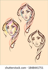 
Fondo del VECTOR con un
elegante retrato gráfico original dibujado a mano con un hermoso modelo joven y atractivo para el diseño. Moda, estilo,    belleza. Dibujo gráfico, dibujo de esbozo.
logotipo
 