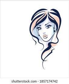 
VEKTOR-Hintergrund mit
stylische, handgezeichnete Grafik-Portrait mit schönem jungen attraktiven Girl-Modell für Design. Mode, Stil,    Schönheit. Grafik, Skizze.
Logotyp