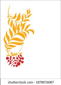 
VECTOR Background with a
stylish  original hand-drawn sketch graphics with Pattern rowan bunch  for design logo 