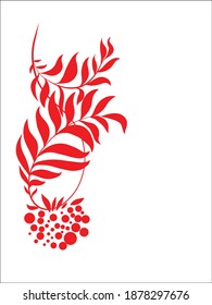 
VECTOR Background with a
stylish  original hand-drawn sketch graphics with Pattern rowan bunch  for design logo 