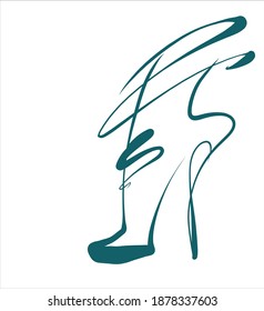 
VECTOR Background with a
stylish  original hand-drawn sketch graphics with beautiful shoes for fashion design logo 